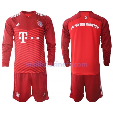 Maillot de Foot FC Bayern Munich Domicile 2021-22 Manches Longues - Enfant